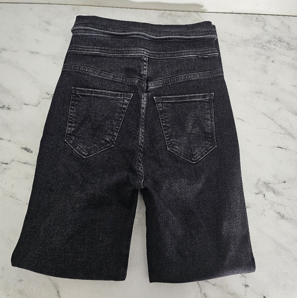 MOTHER The Swooner Exposed Snap Ankle High Rise Skinny Black Jeans 24 Preowned - Picture 6 of 11